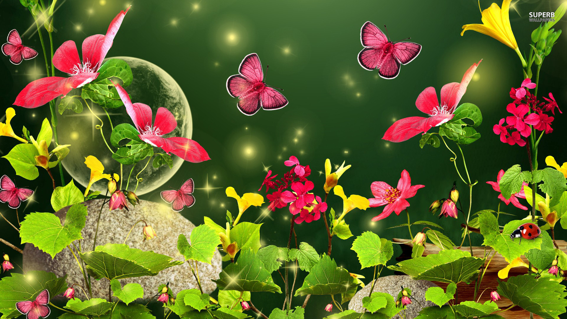 Spring Butterfly Desktop HD Wallpaper