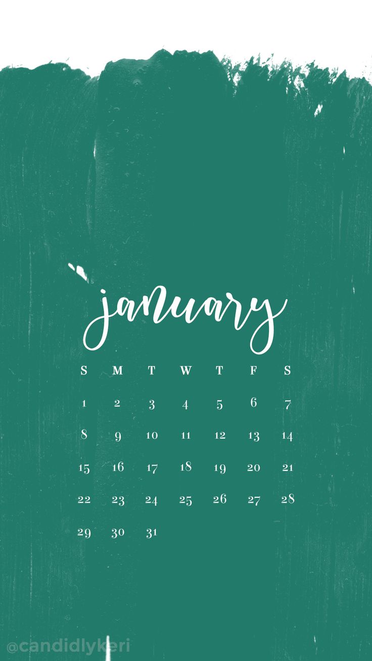 Teal turquoise paint strokes January calendar 2017 736x1308