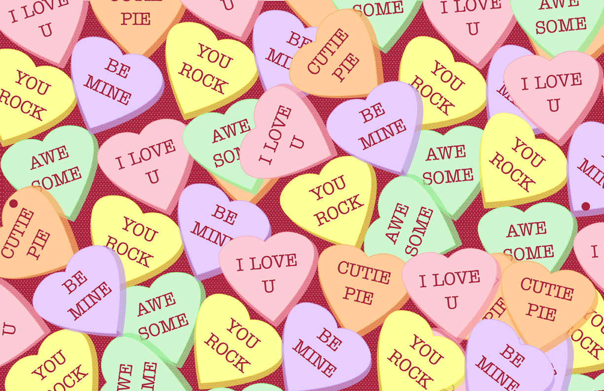 Valentine Candy Heart Messages HD Wallpaper