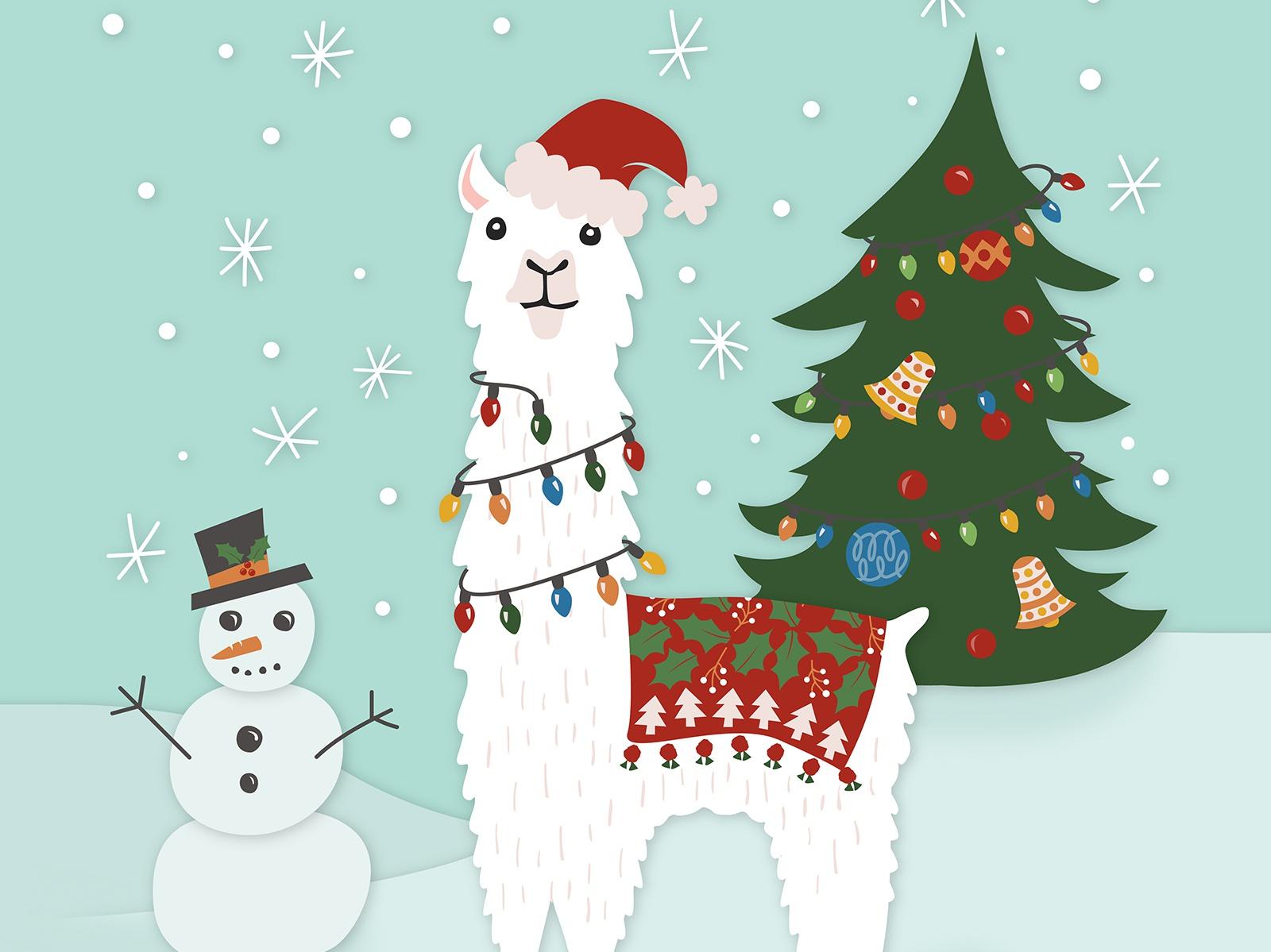 Christmas Llama By Meghan Hageman On Dribbble