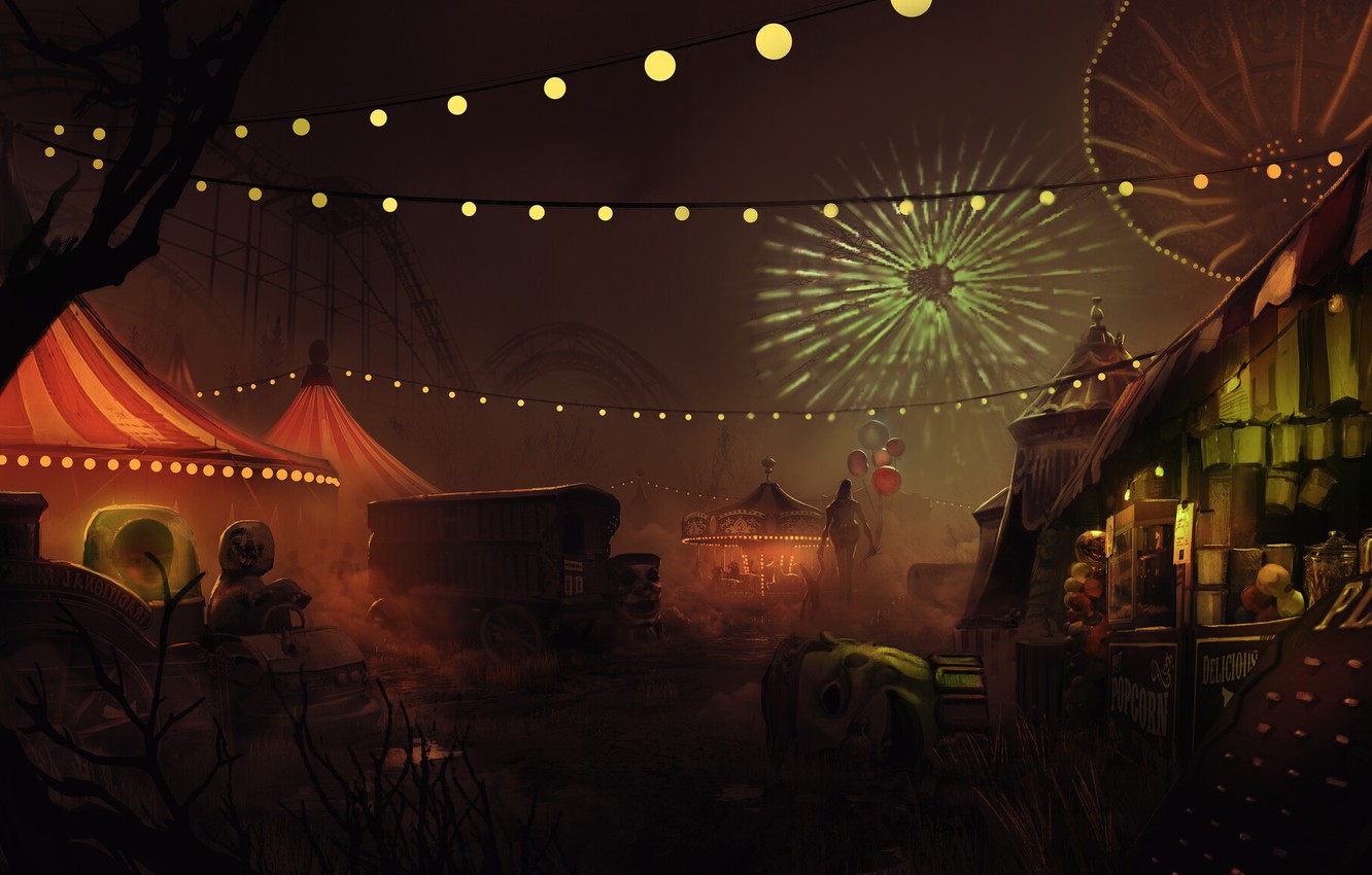 creepy circus background