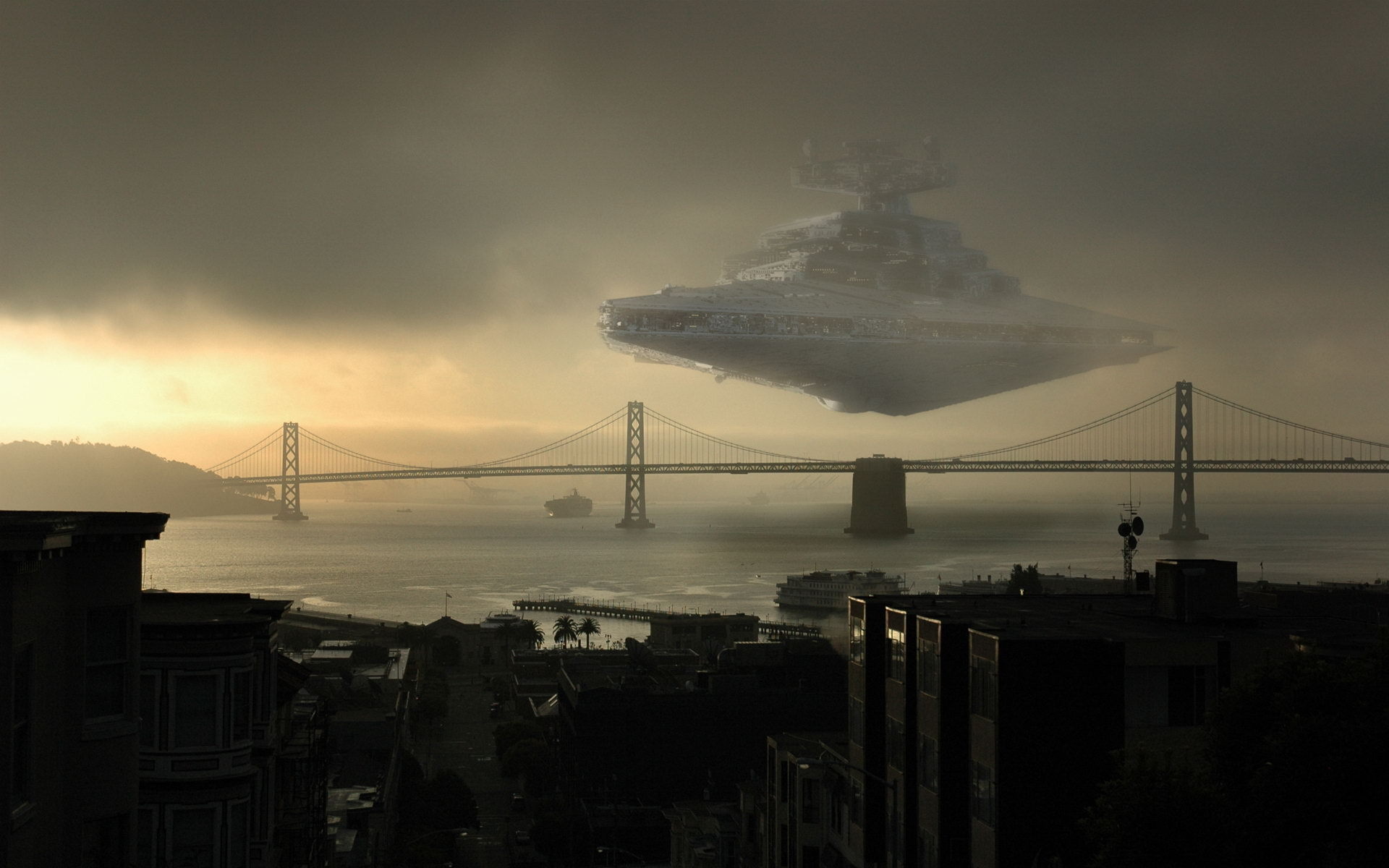 Star Wars Spaceship Imperial Destroyer Desktop Wallpaper