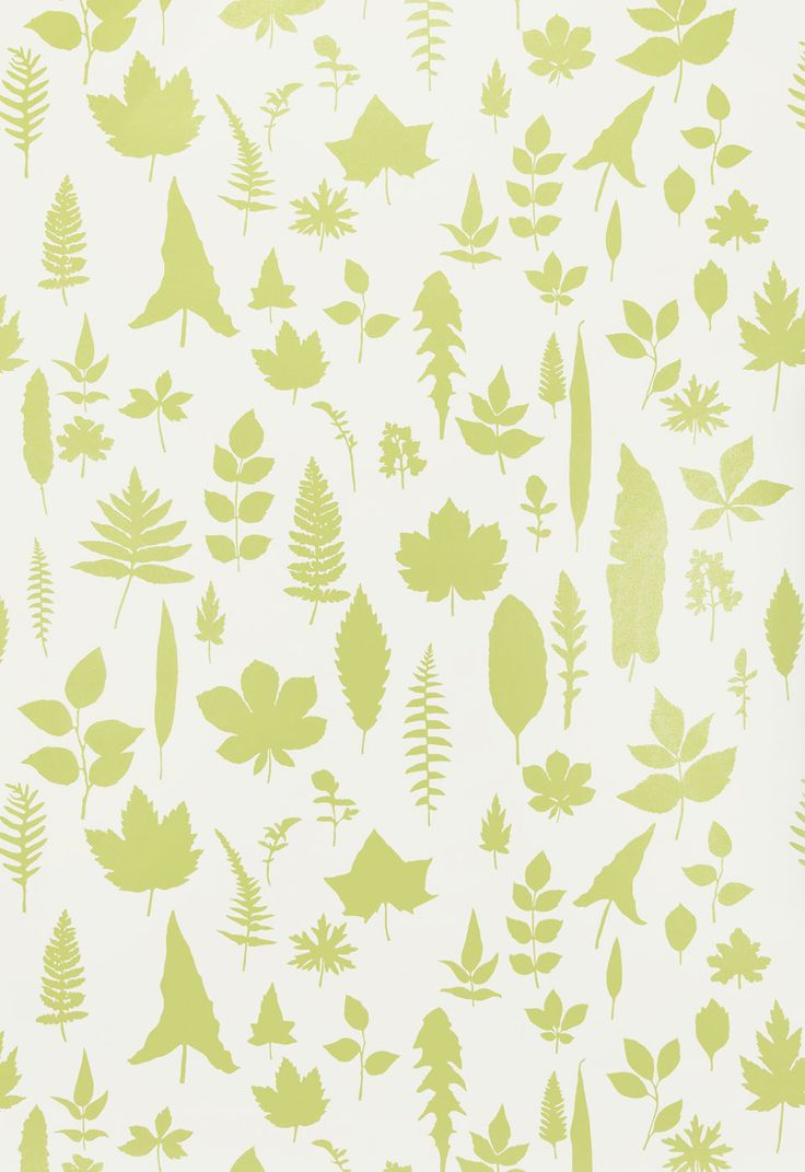Wallcovering Wallpaper Leaves In Chartreuse Schumacher