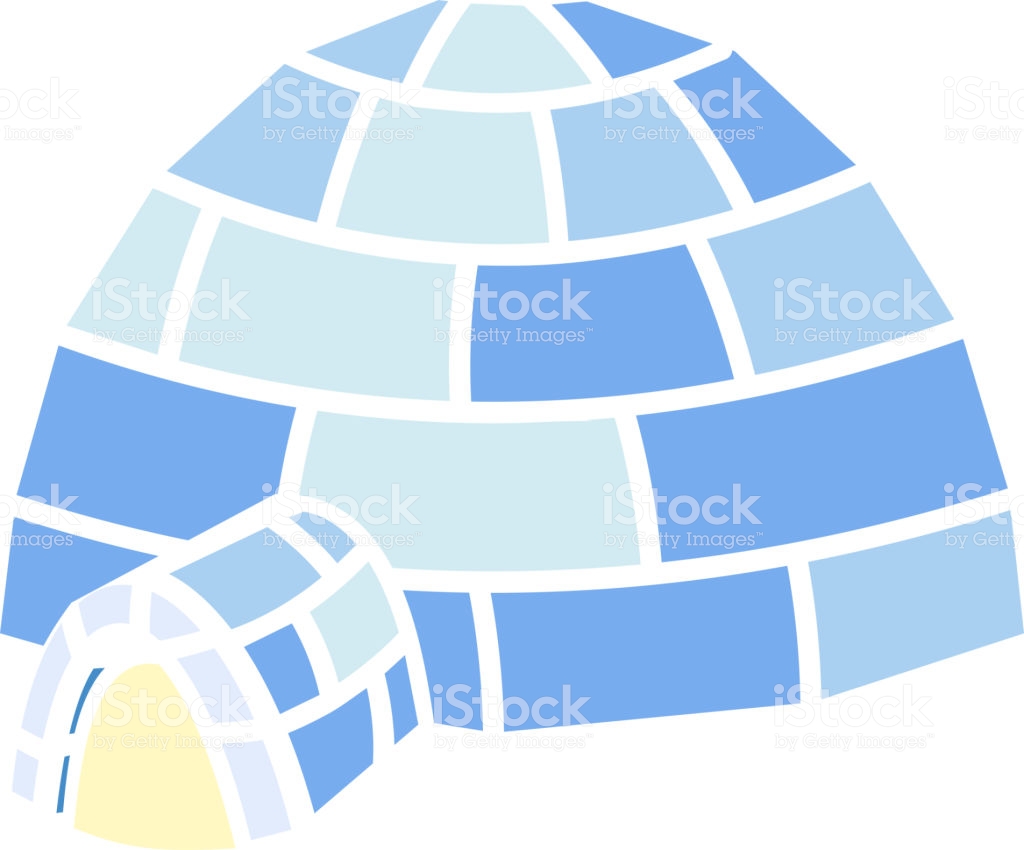 Stylized Flat Igloo On White Background Stock Illustration