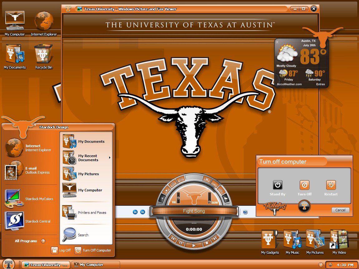 MyColors University of Texas Desktop Screenshot 1 of 4