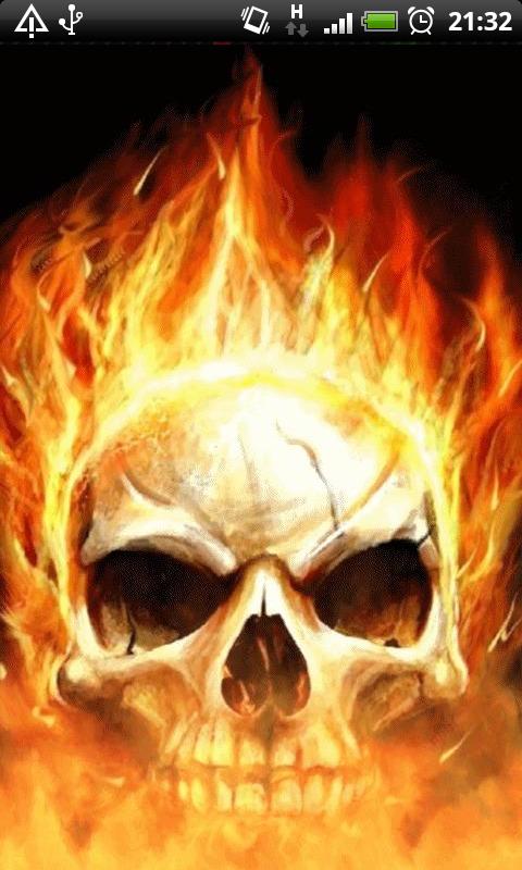 Download Skull Flames of Death Live Wallpaper for your Android 480x800