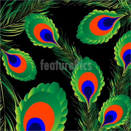 Illustration Of Peacock Feathers Background Vector To
