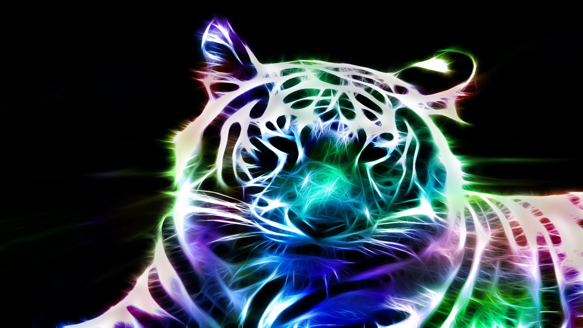 Tiger Fractal Cats Wallpaper