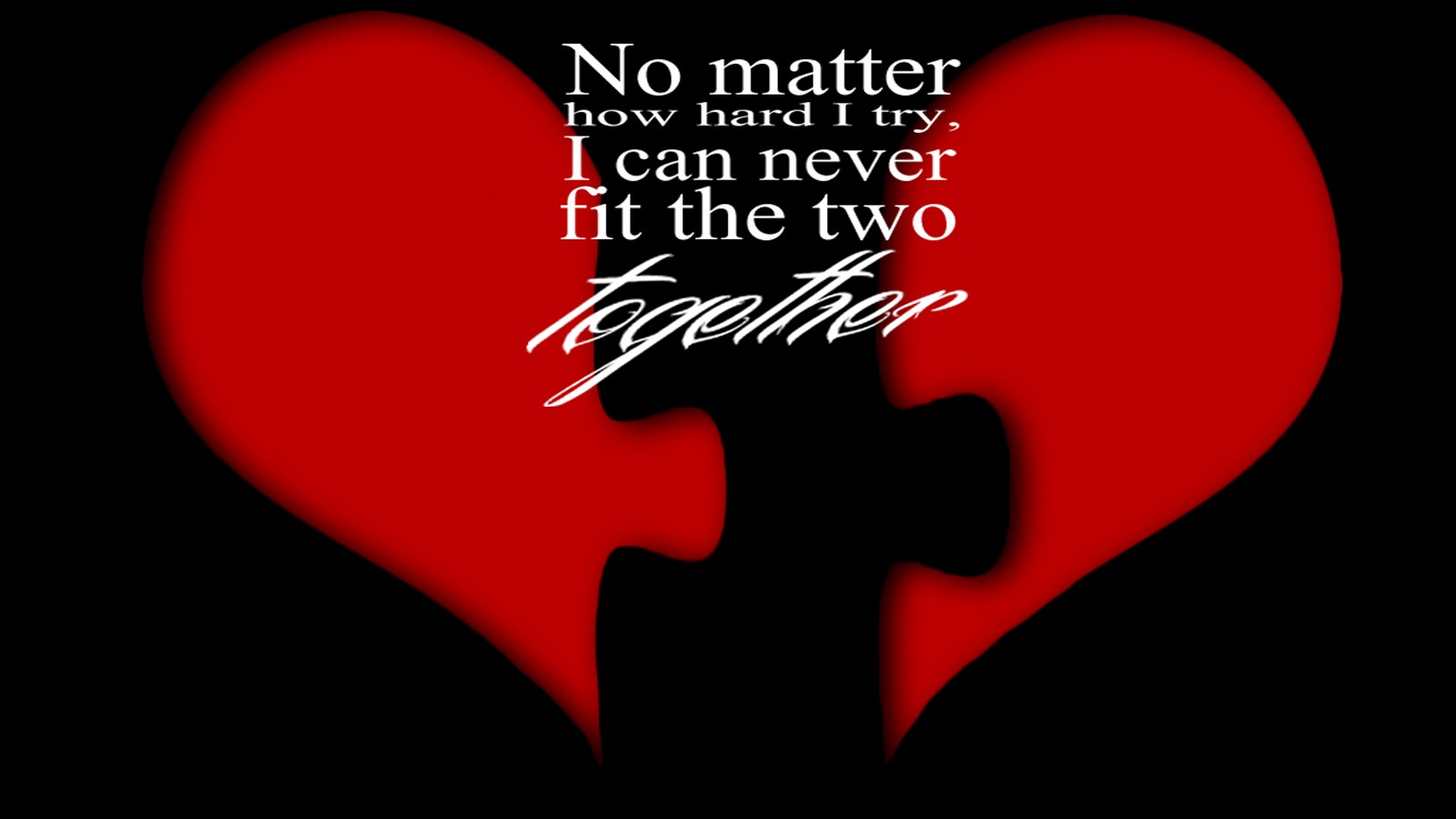 Broken Lonely Heart Together Hearts Wallpaper