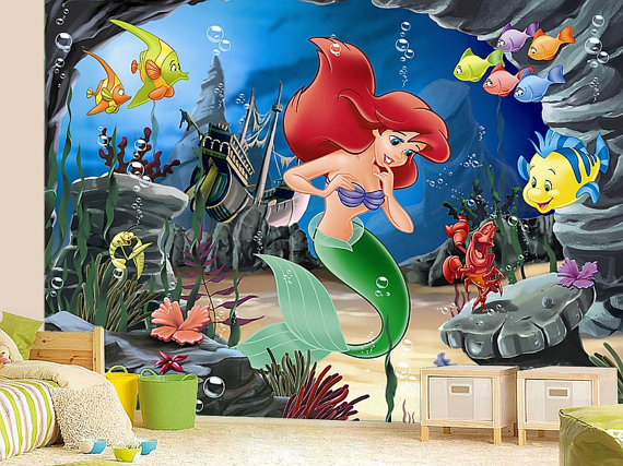 Little Mermaid Wall Mural Ariel Wallpaper D Cor
