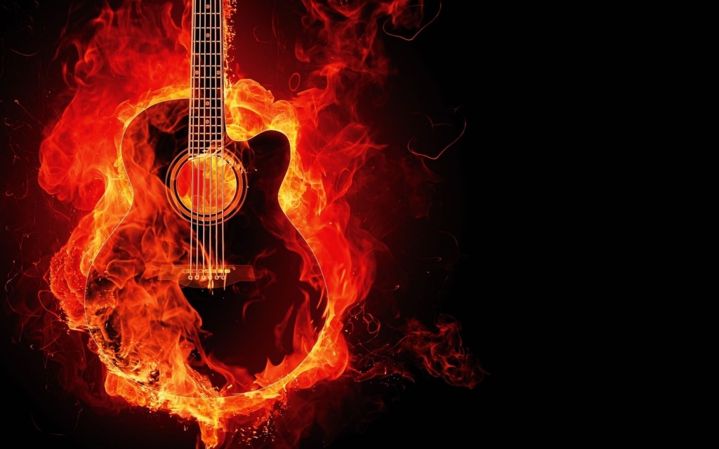 Guitarra Ardiendo Wallpaper