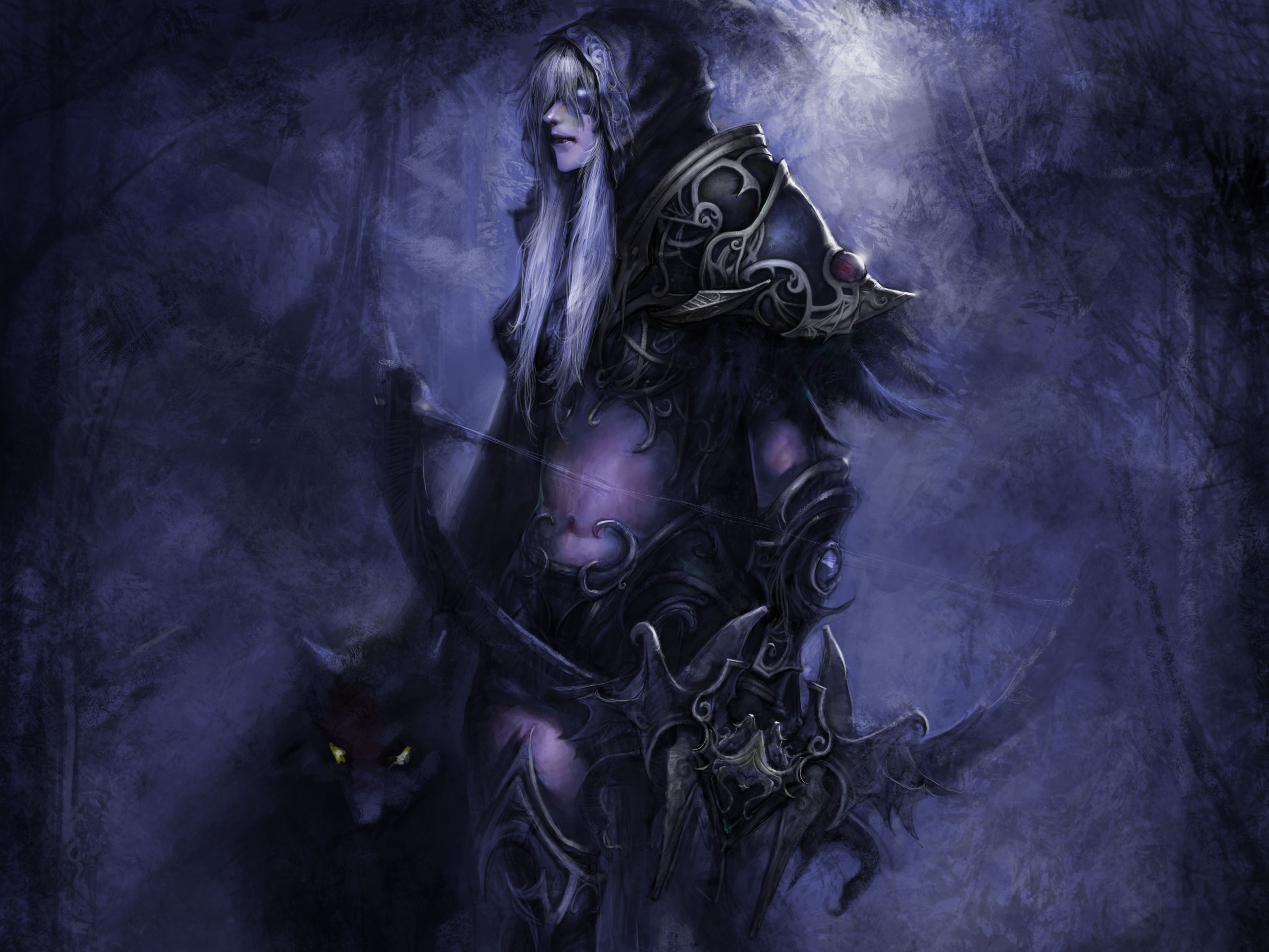 Dark Elf Archer Warcraft Wallpaper Teahub Io