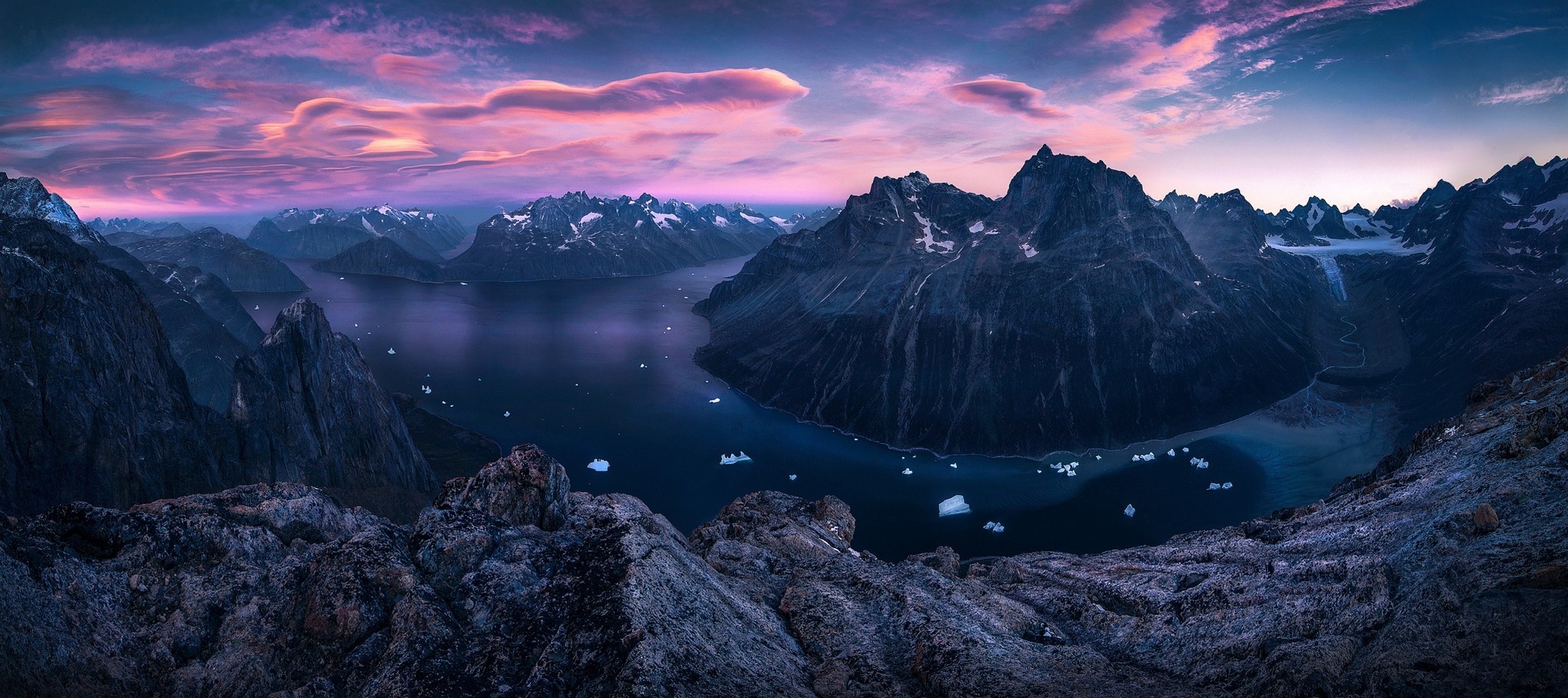 Nature Landscape Sunset Mountain Panoramas Fjord