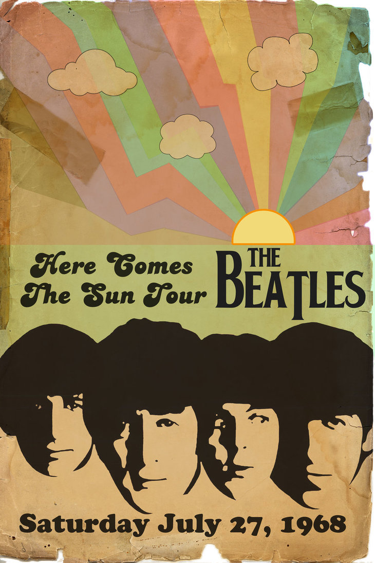 Beatles Retro Tour Poster By Rsholtis