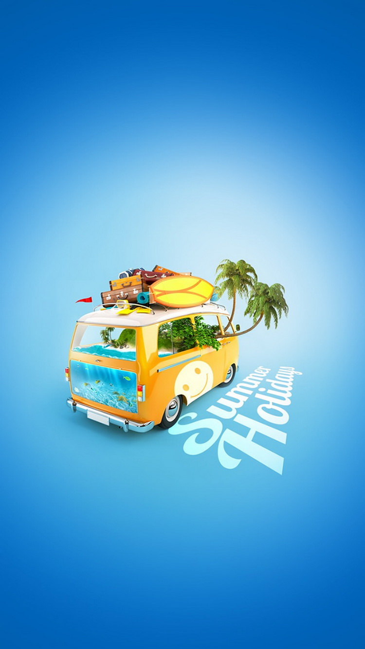 Summer Holiday Van Colorful iPhone Wallpaper Ipod HD