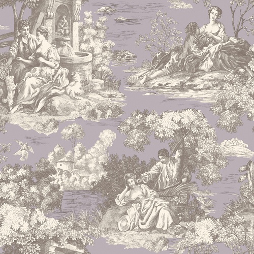 Allen Roth Lavender Romantic Toile Wallpaper At Lowe S Of All Places