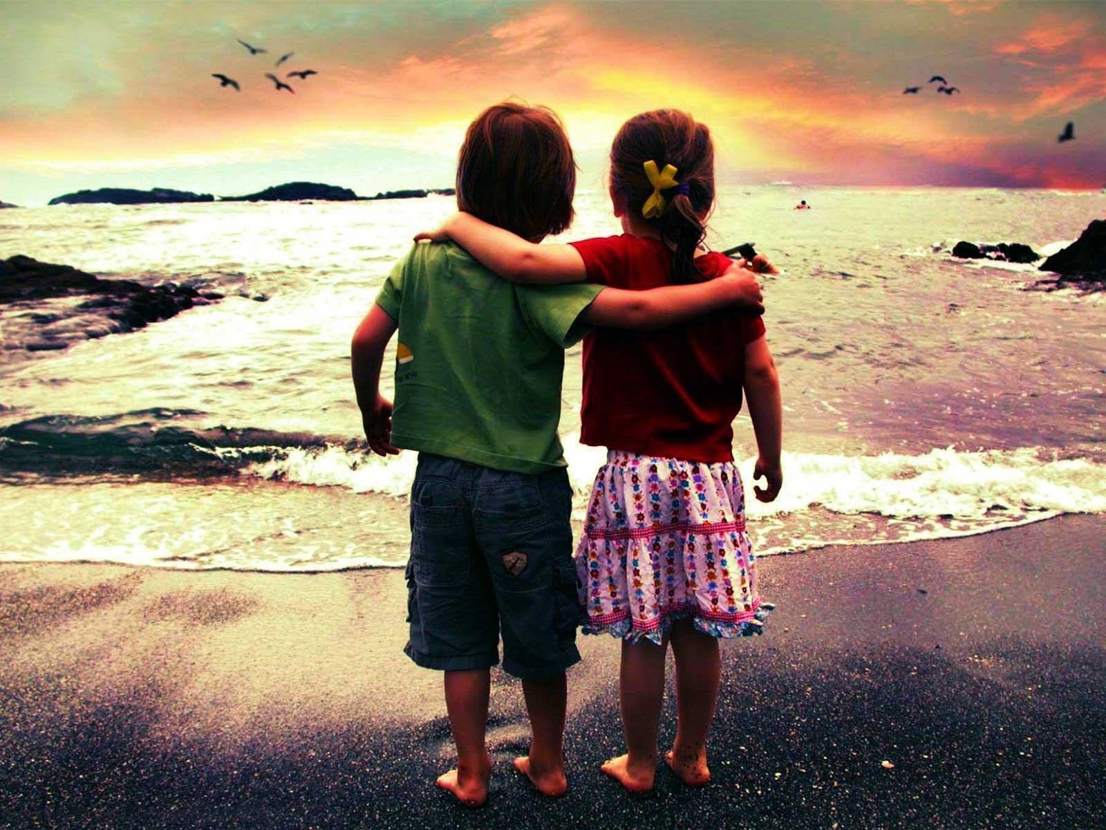 Little Boy And Girl Friends Forever Couple New HD