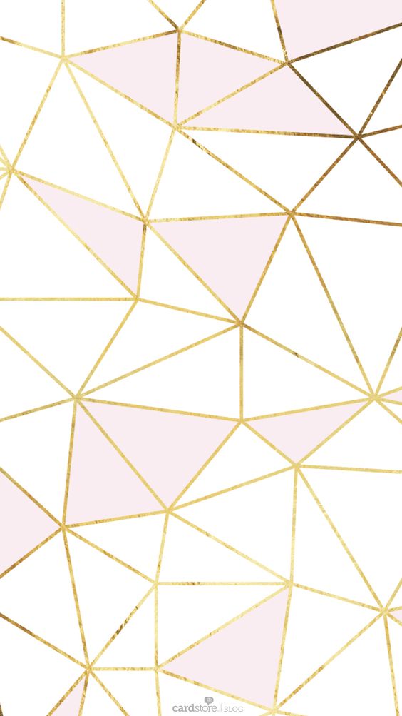 Pink Gold White Geometric Mosaic iPhone Phone Wallpaper
