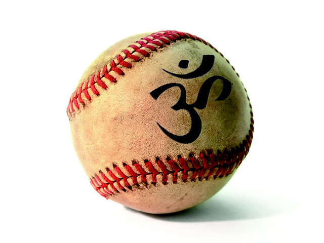 An Old Worn Baseball Isolated On White Background