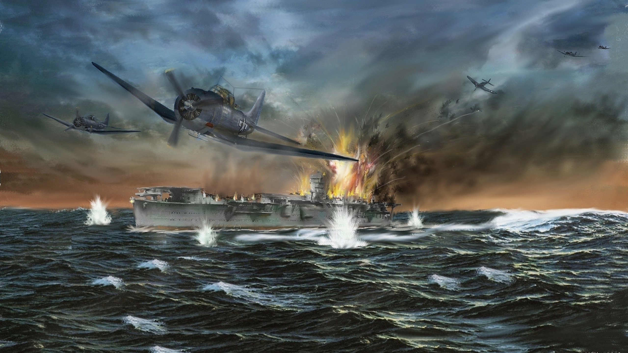 Photo Airplane War Final Battle At Midway June
