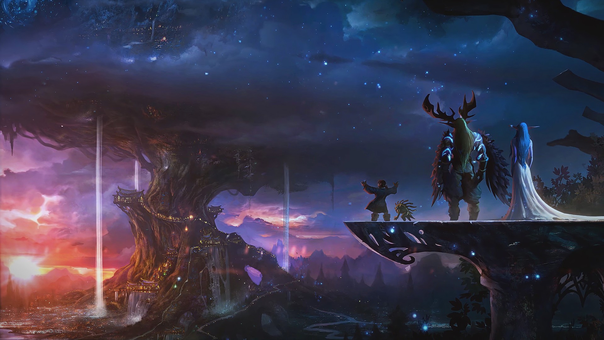Wow Malfurion Stormrage Tyrande Whisperwind 4k Wallpaper