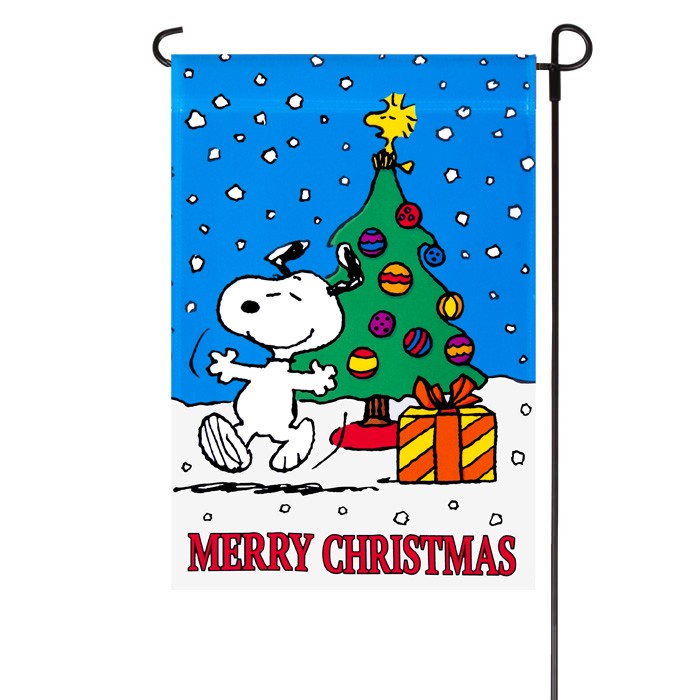 Xmas Peanuts Merry Christmas Garden Flag