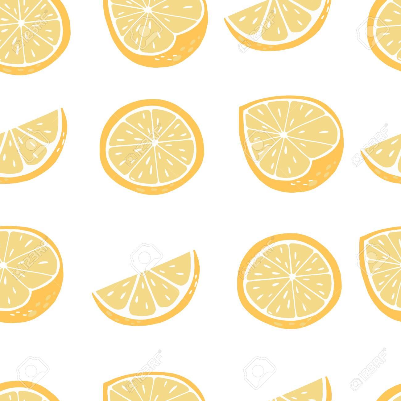Cute Lemon Background Vector Illustration Seamless Pattern For