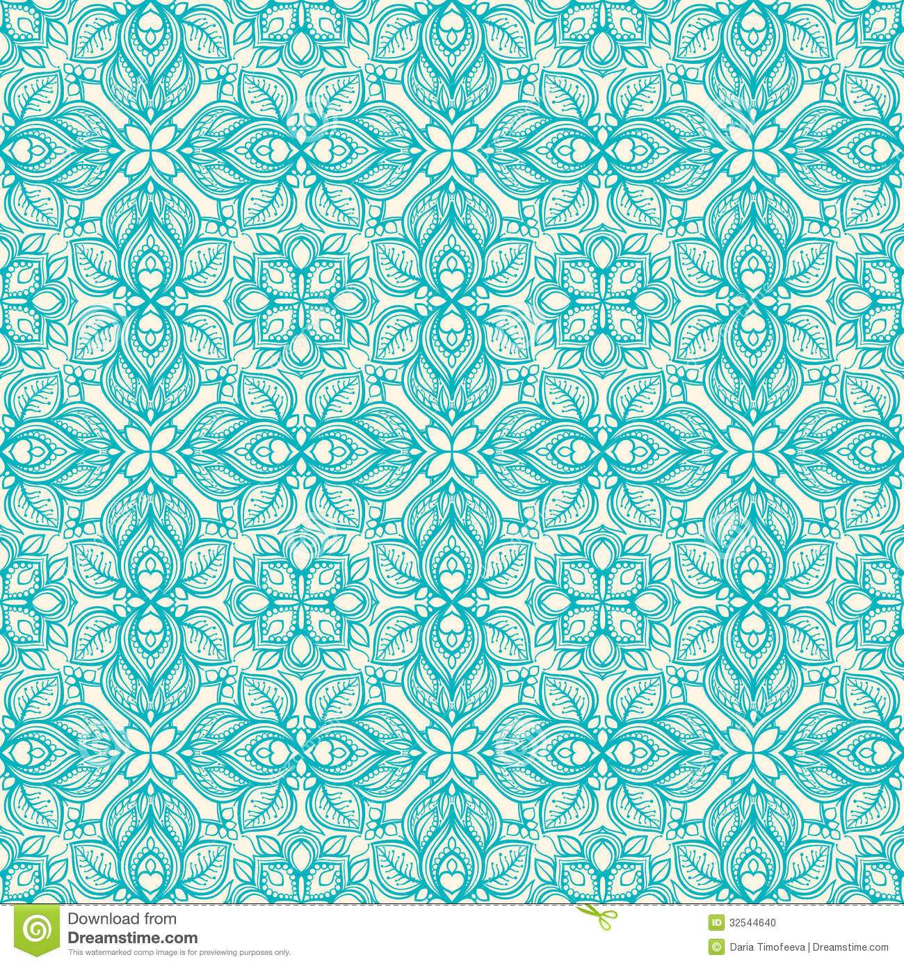 Turquoise And Black Floral Background Pattern With