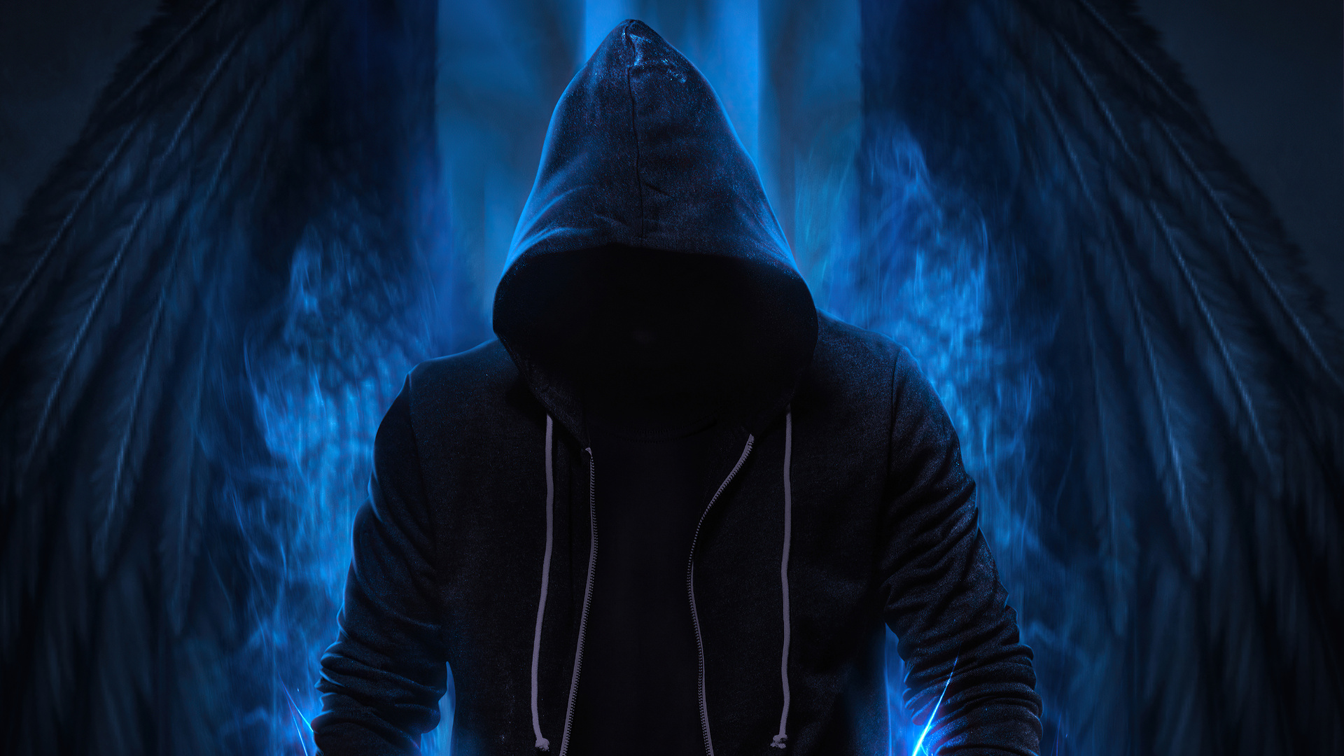 Hoodie Angel Boy Dark 4k Laptop Full HD 1080p Wallpaper Image