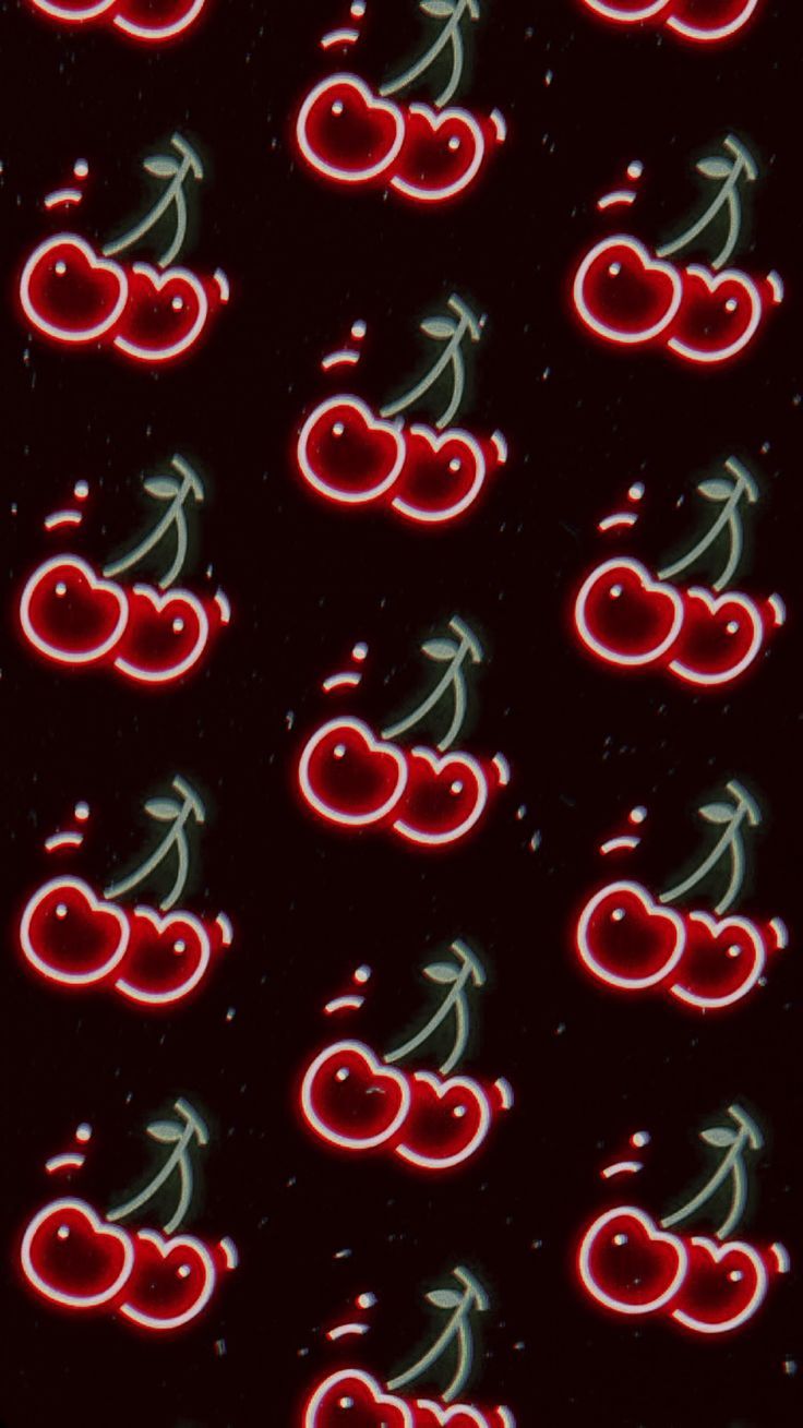 Iphone Wallpaper   Ch cherries wallpaper neon retro   Mypin