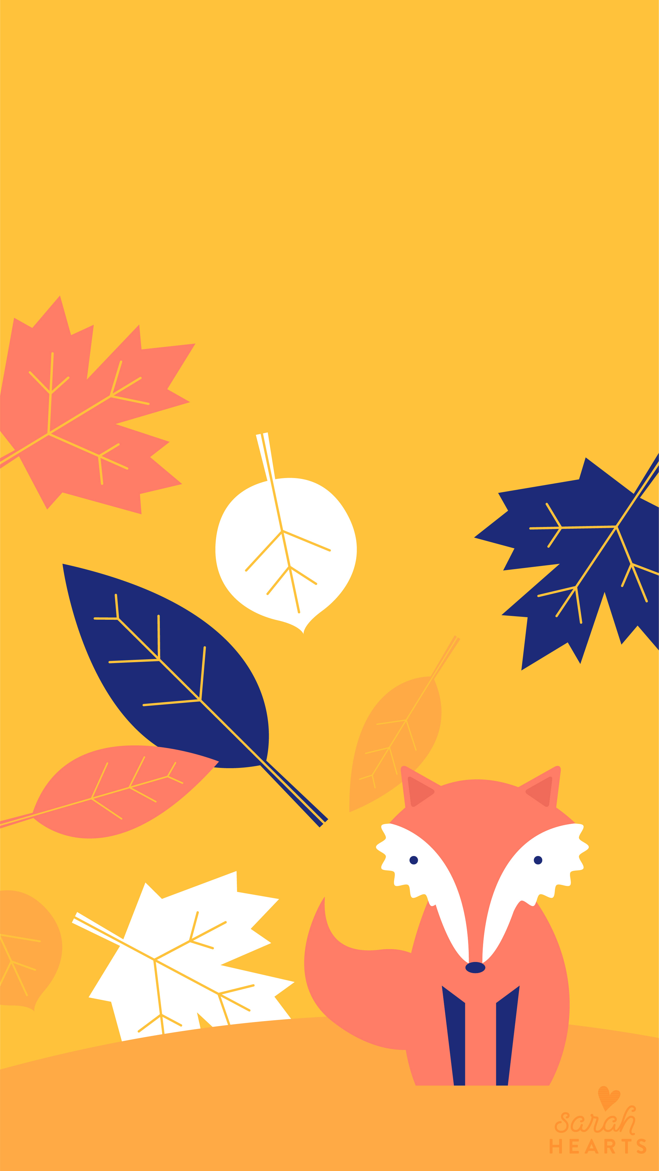 Fall Leaf And Fox October Calendar Wallpaper Sarah Hearts