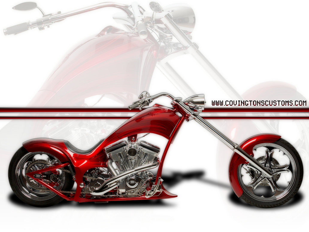 Red Chopper Custom Motorcycle by random667 on