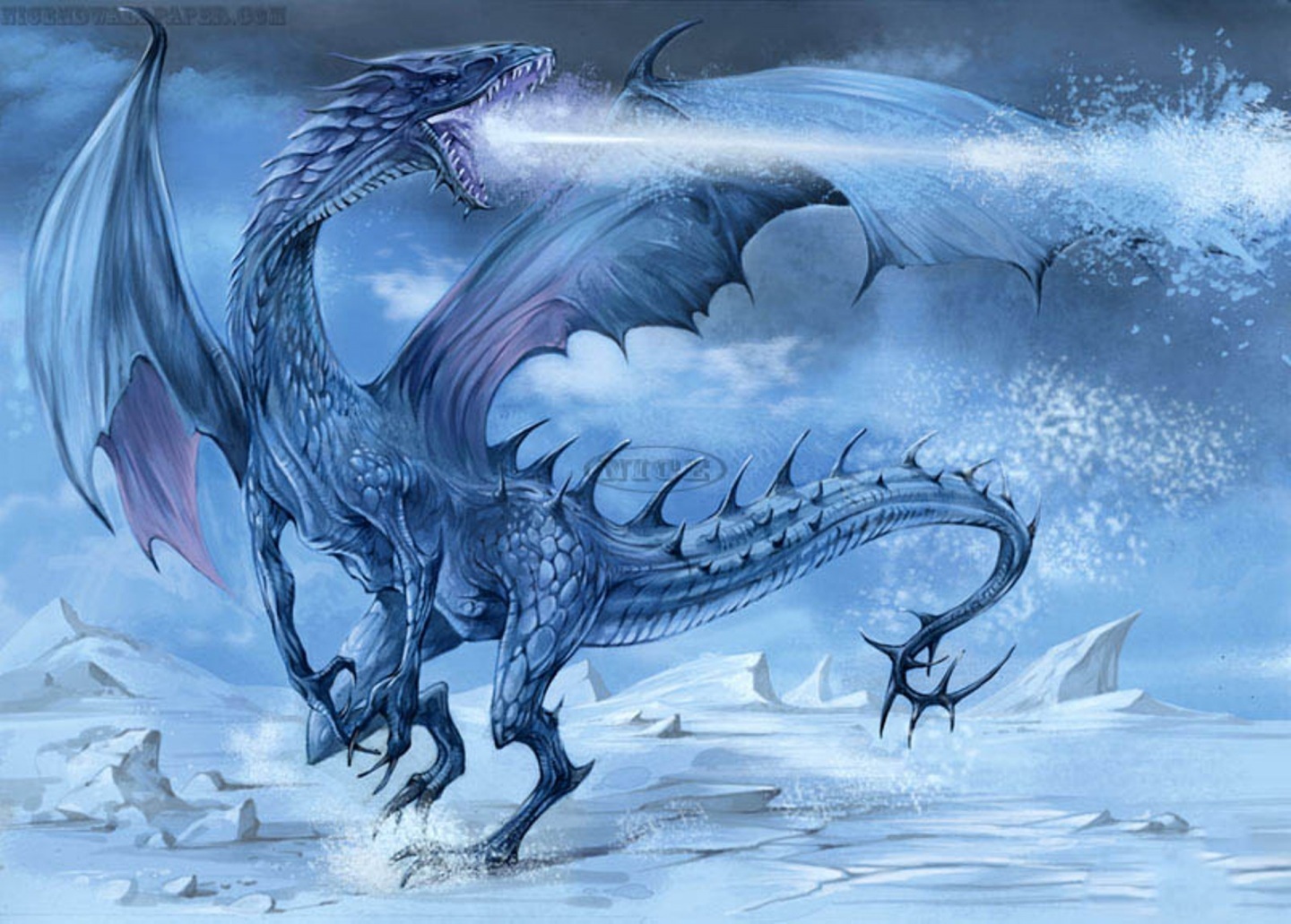 Dragon Ice Fantasy Desktop Wallpaper HD Moving 3d
