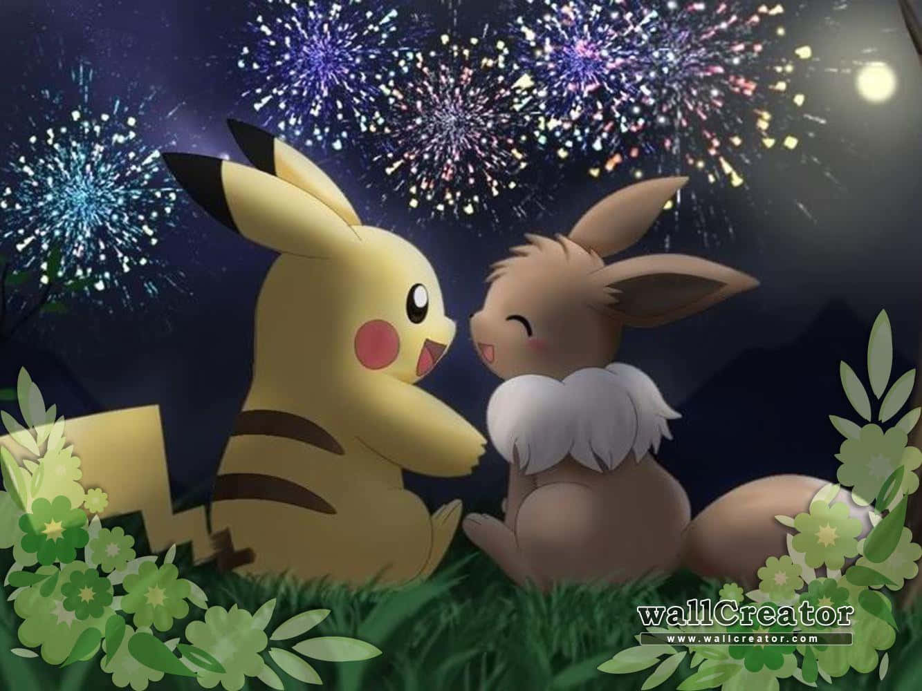 Cute Pikachu And Eevee Wallpaper