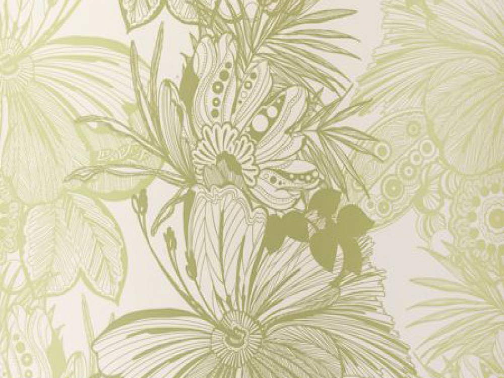 Hula Citrus Green Floral Wallpaper Is Stylish Luxurious That