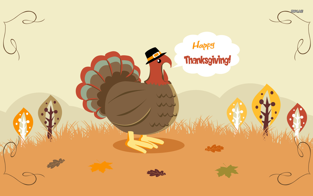 Thanksgiving Turkey On The Field Wallpaper Holiday