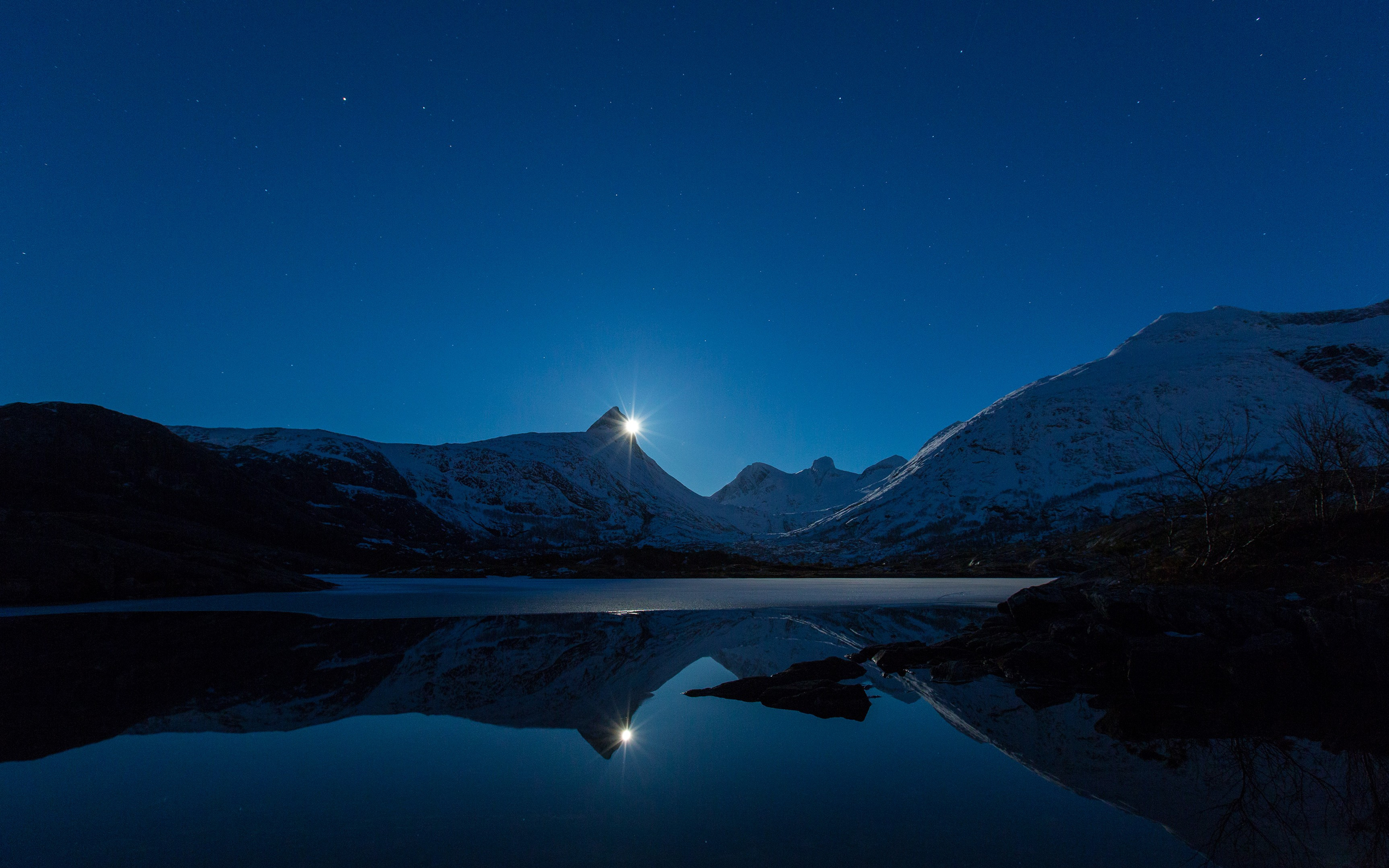 Clear Sky Night Landscape 4k HD Wallpaper Image Photos And Picture