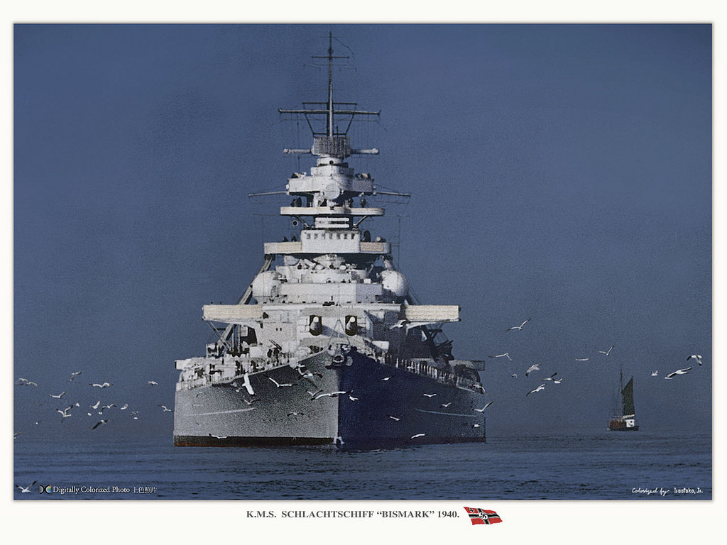 Bismarck A very impressive bows on view of the