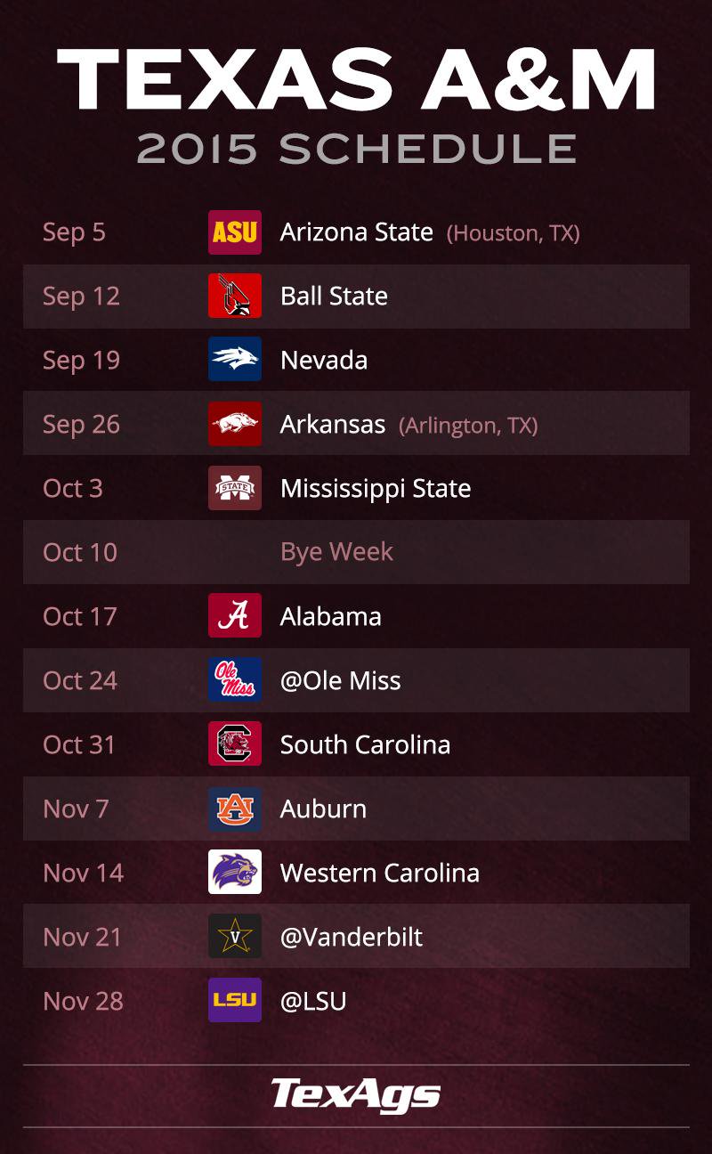 Full Texas A M Schedule Just Released Pic Skdmfdgpg8