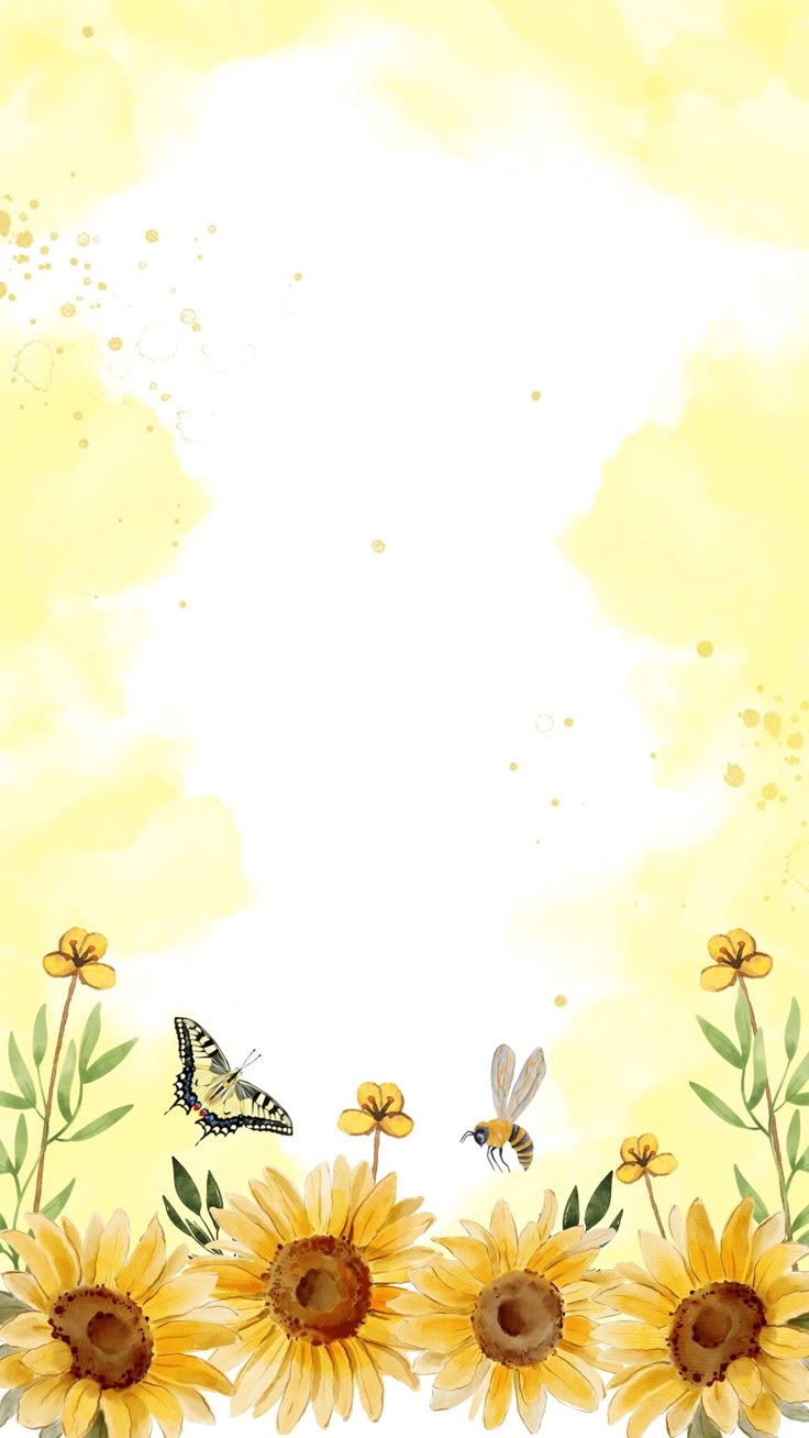 Sunflower And Butterfly Wallpaper