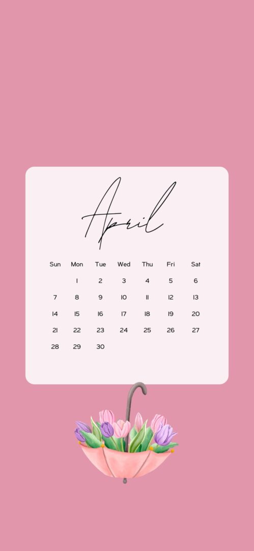 April Calendar Wallpaper Cute