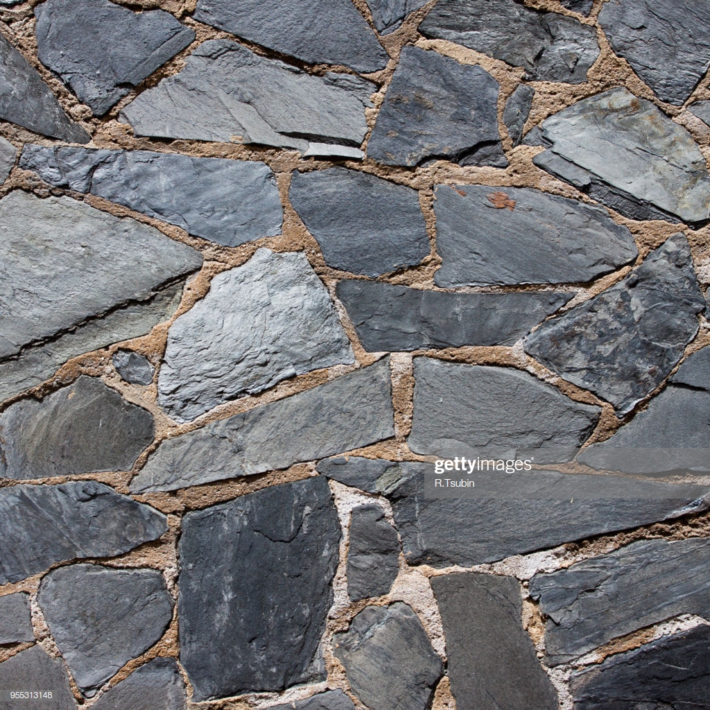 Granite Gray Flagstone Pavement Wall Background Stock Photo