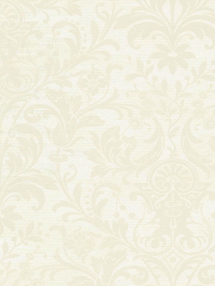 Cream Faded Vintage Damask Wallpaper Traditional