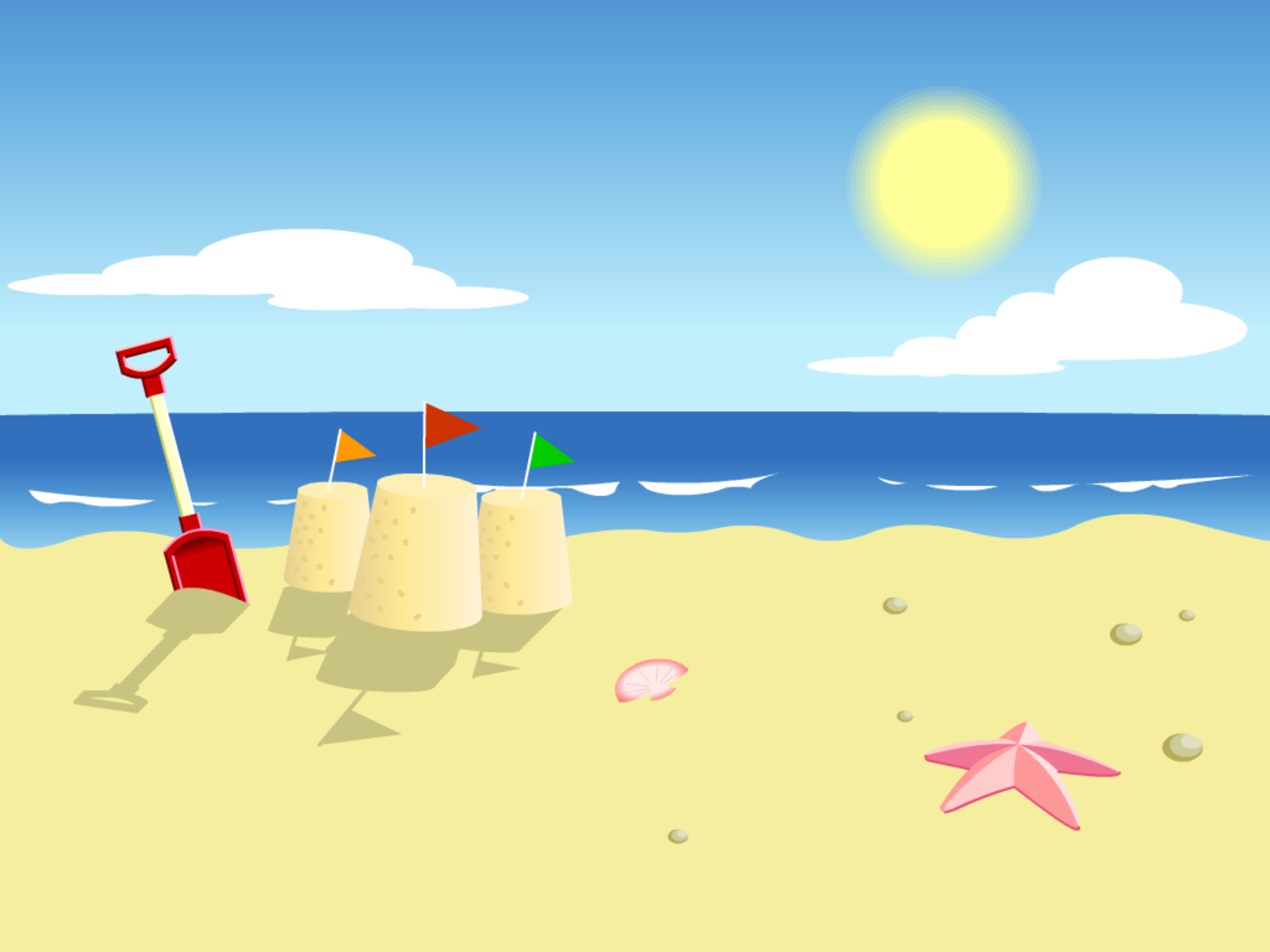 Beach Cartoon Background HD Wallpaper