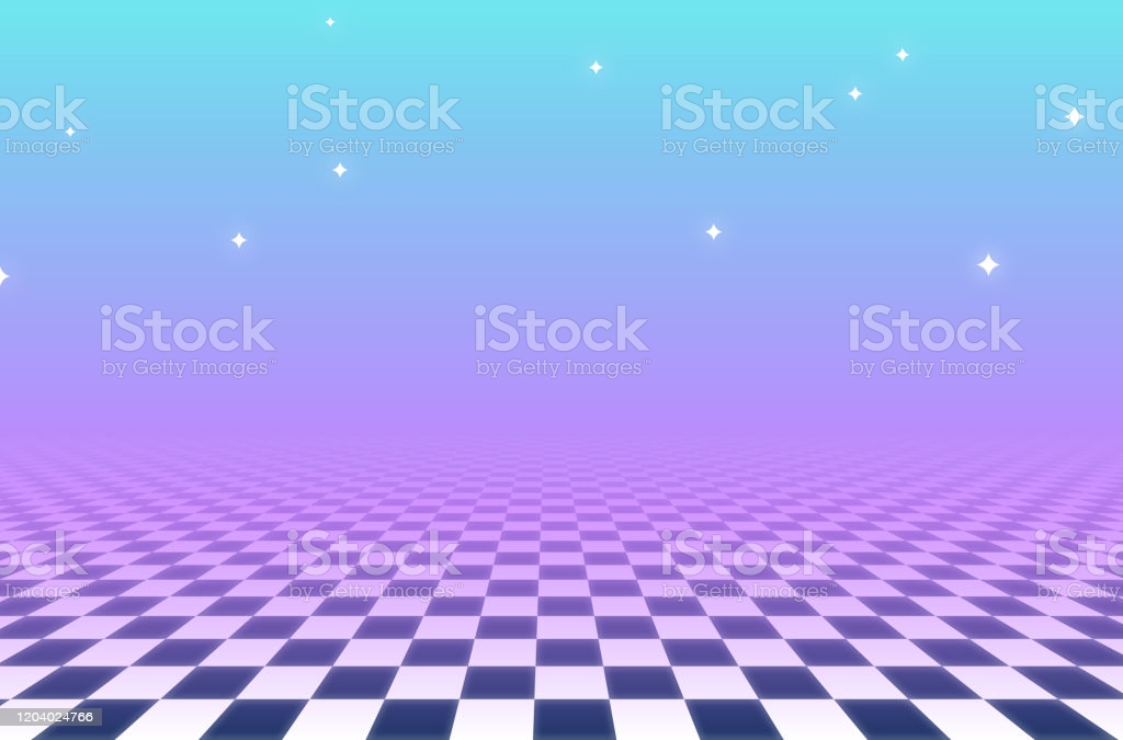 Vaporwave Abstract Checkered Background Stock Illustration