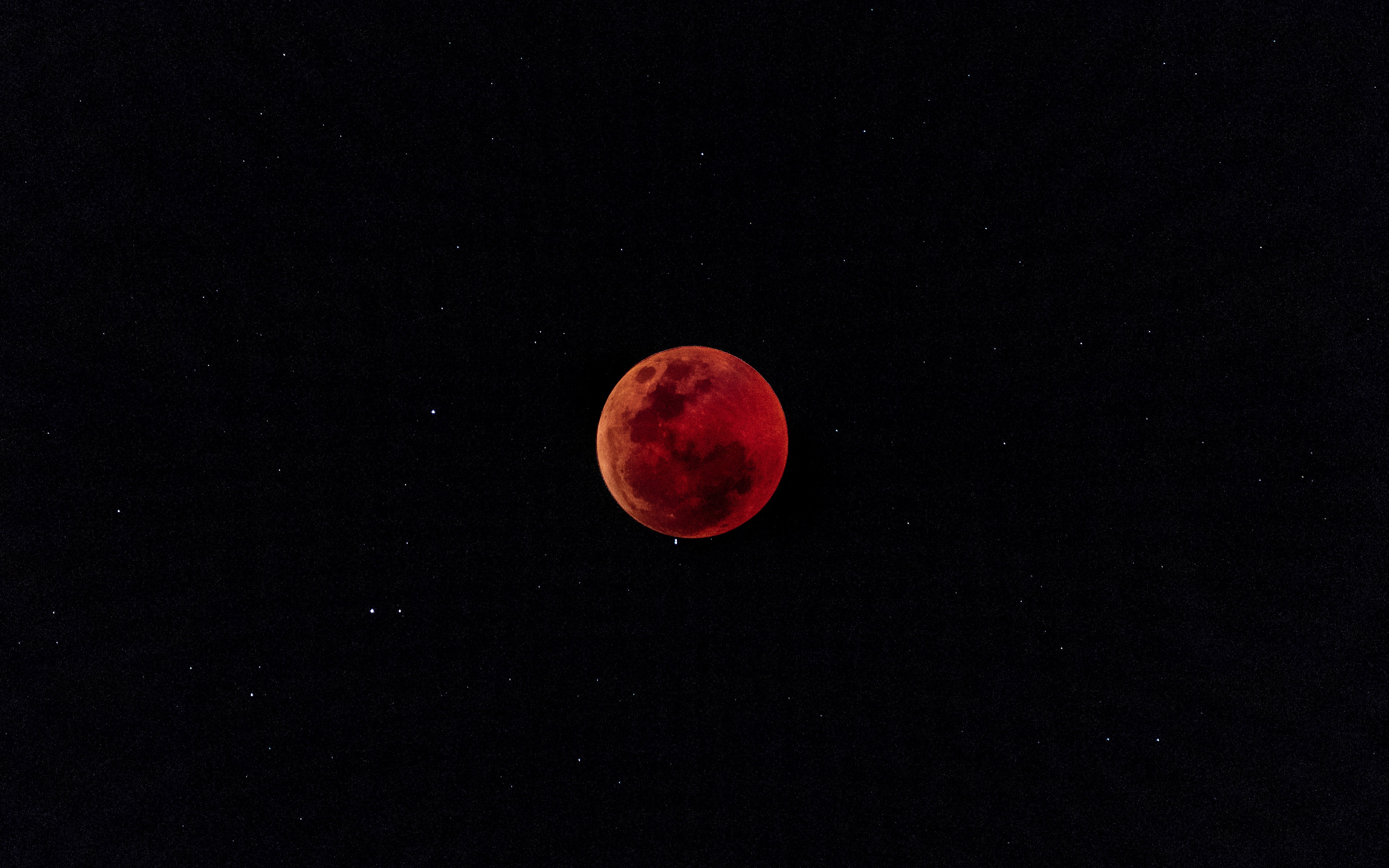 Wallpaper Full Moon Eclipse Red Fiery