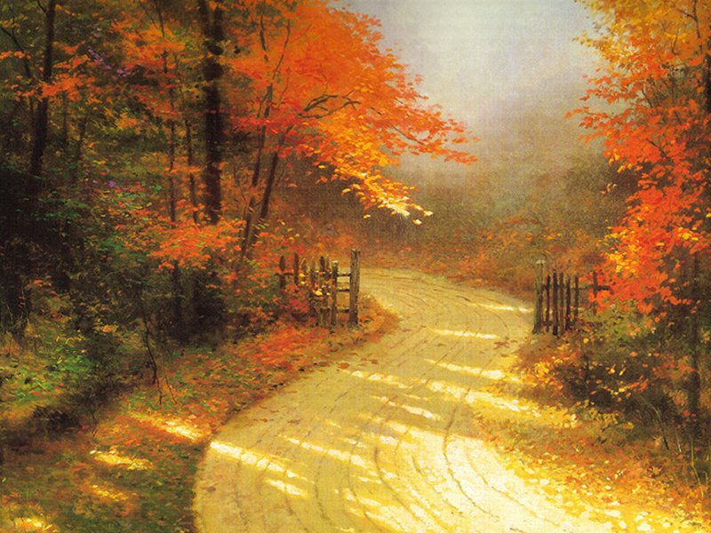 Autumn River Desktop Wallpaper And Leaves
