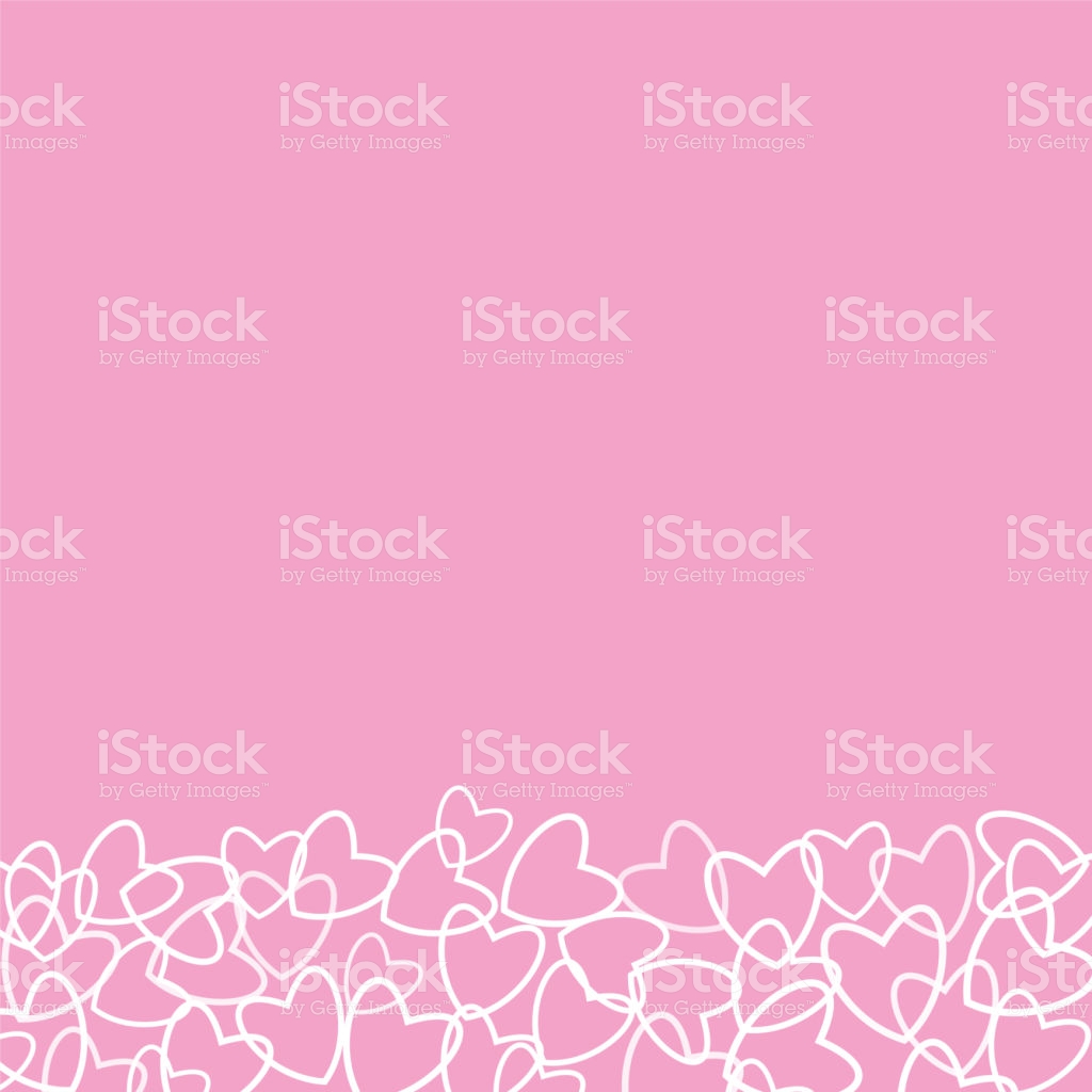 Frame Of Hearts On A Pink Background Prints Greeting Cards