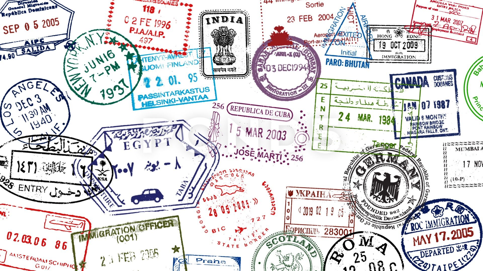 Passport Stamps Wallpaper Top Background