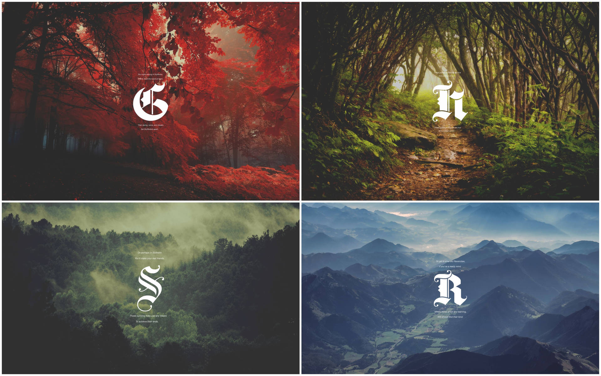 Harry Potter Houses Wallpaper